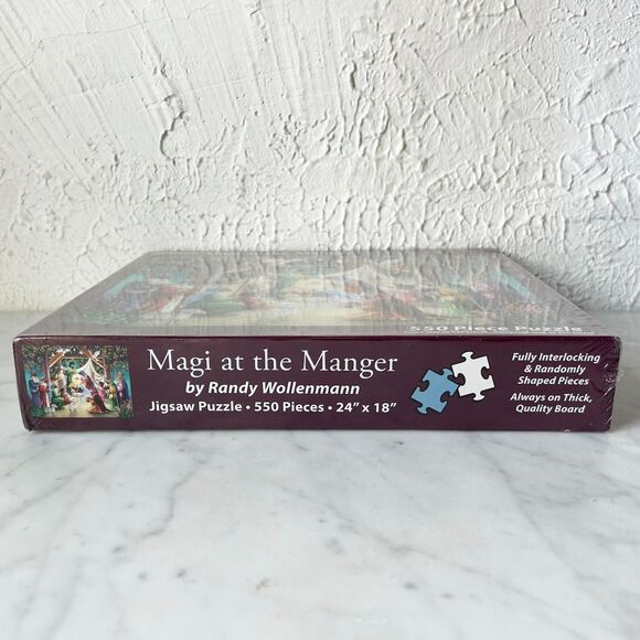 Vermont Christmas Magi at the Manger 550 Piece Jigsaw Puzzle 24 x 18 NEW - Picture 2 of 5